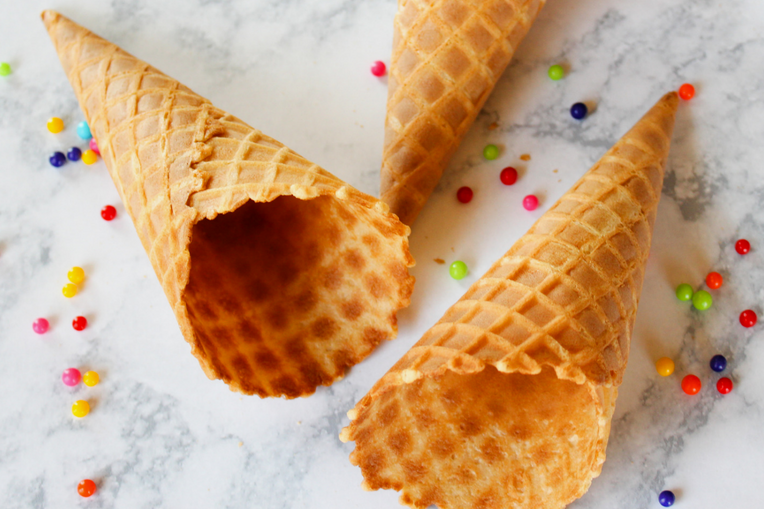 Types of Ice Cream Cones Waffle, Cake, and Sugar